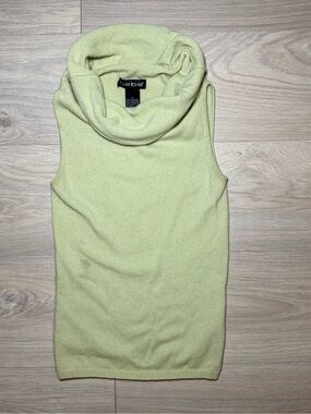 Bebe 100% Cashmere Sleeveless Cowl Neck Sweater - Pale Green